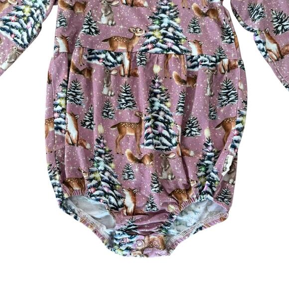 Pipsqueaks Girls’ Snowflake Kisses Bubble Romper Bamboo Christmas Size 2T - Picture 3 of 9